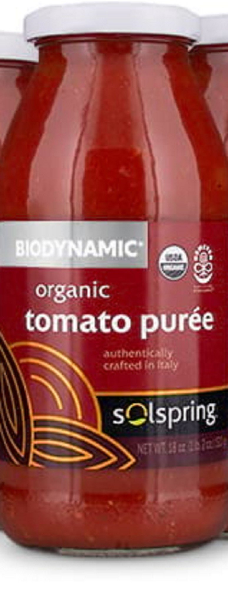 Dr. Mercola Solspring Biodynamic Organic Tomato Puree 18 oz Glass Jar