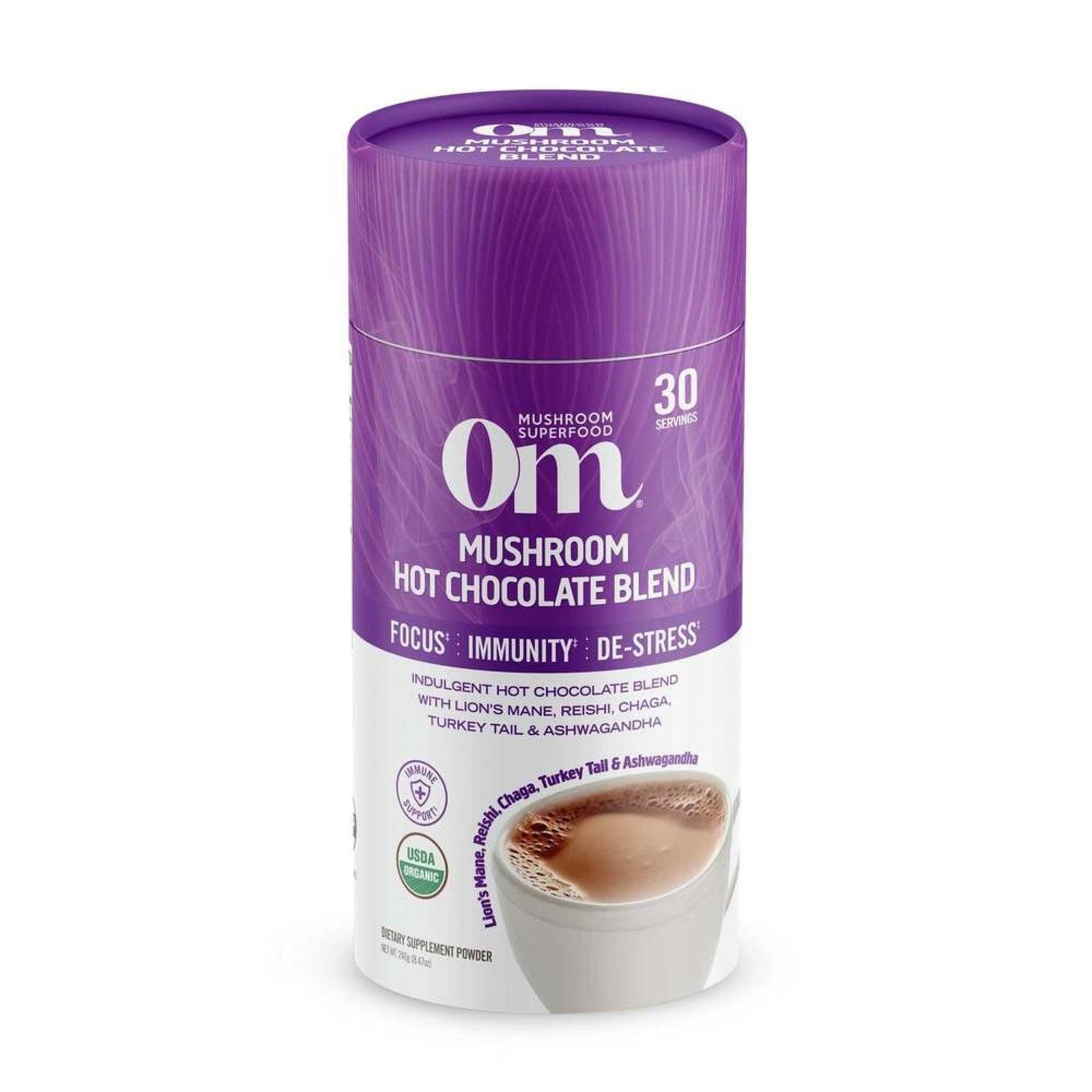 Om Mushrooms Mushroom Hot Chocolate Blend 240 g(8.57oz) Powder