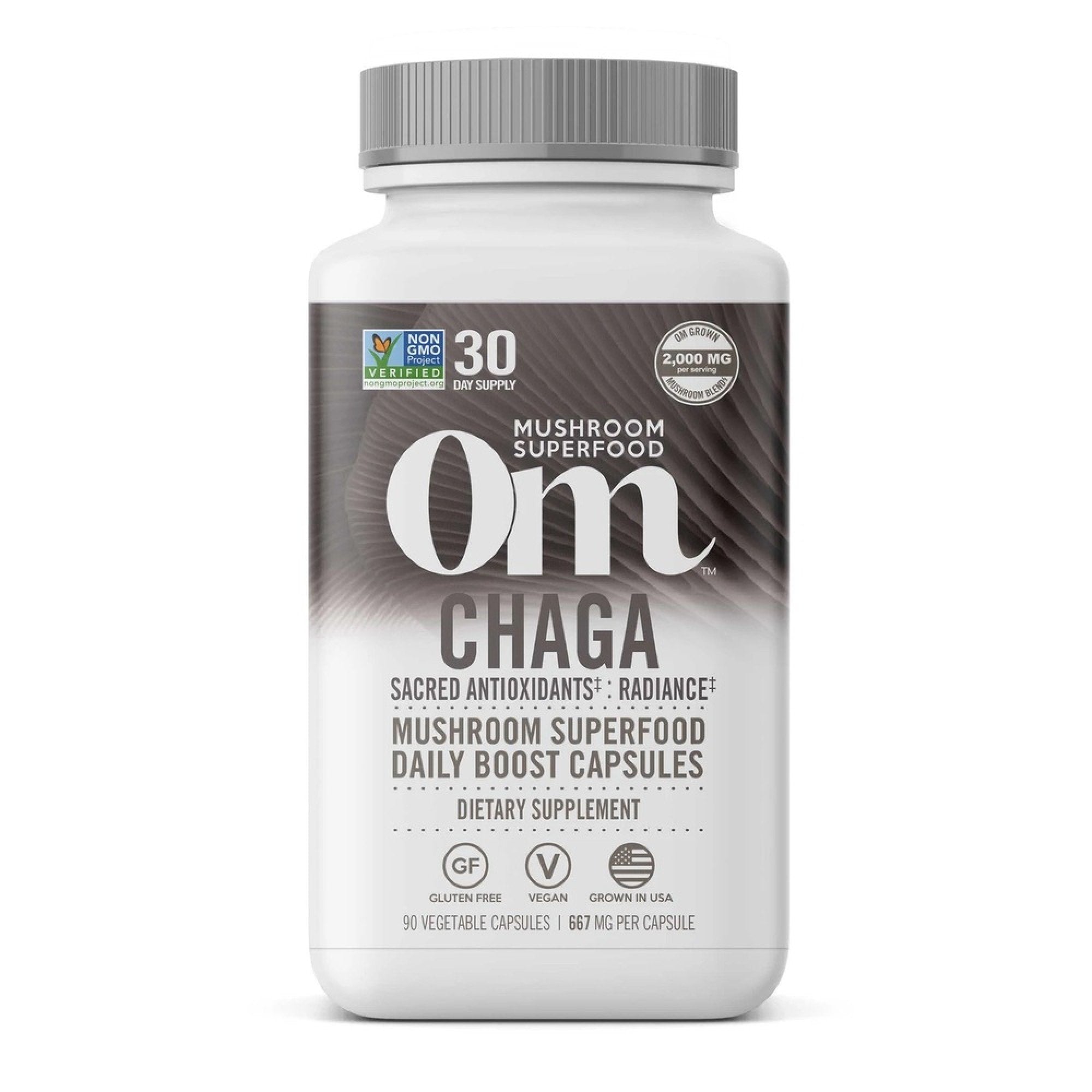 Om Mushrooms Chaga Mane Mushroom Superfood 90 Capsule