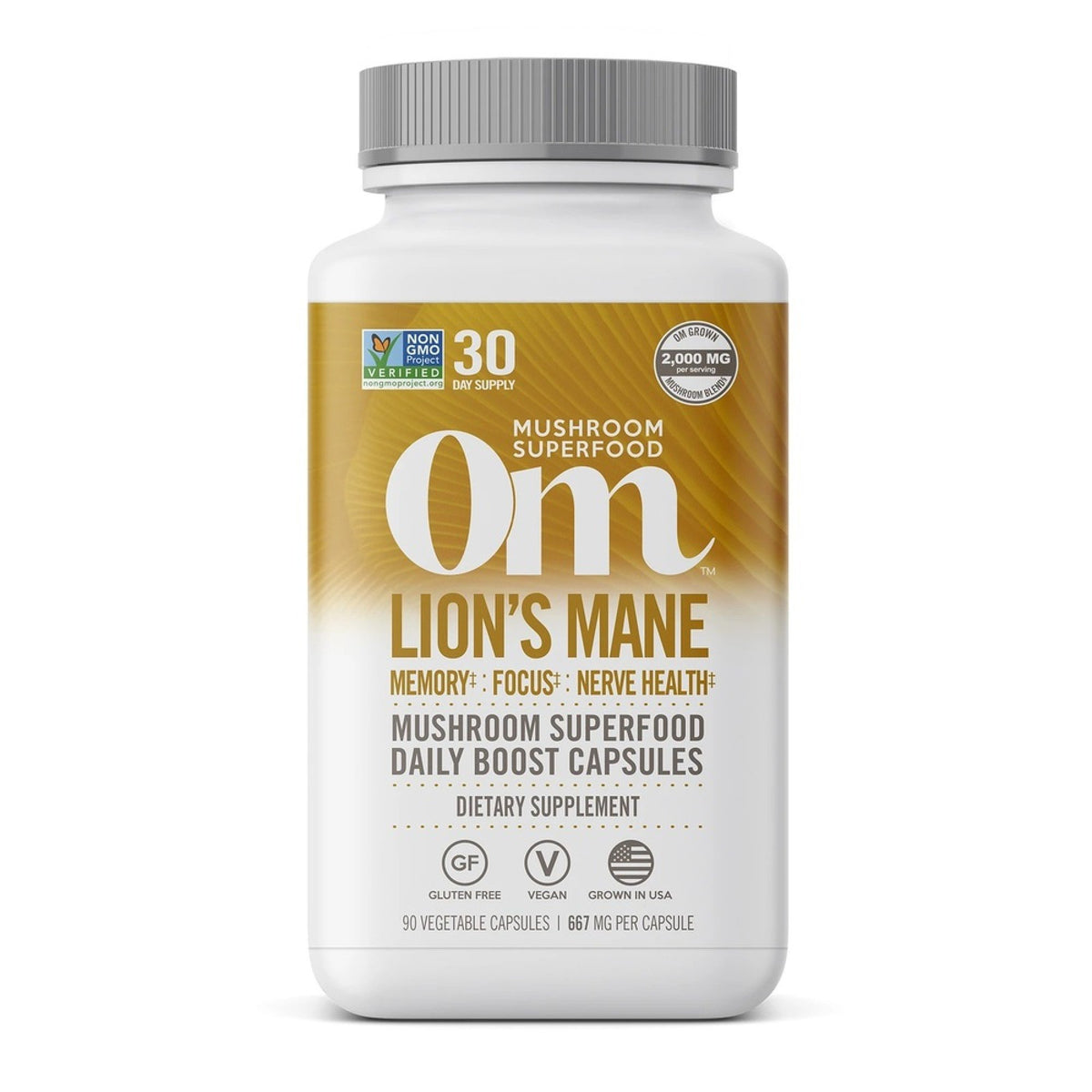 Om Mushrooms Lion&#39;s Mane Mushroom Superfood 90 Capsule