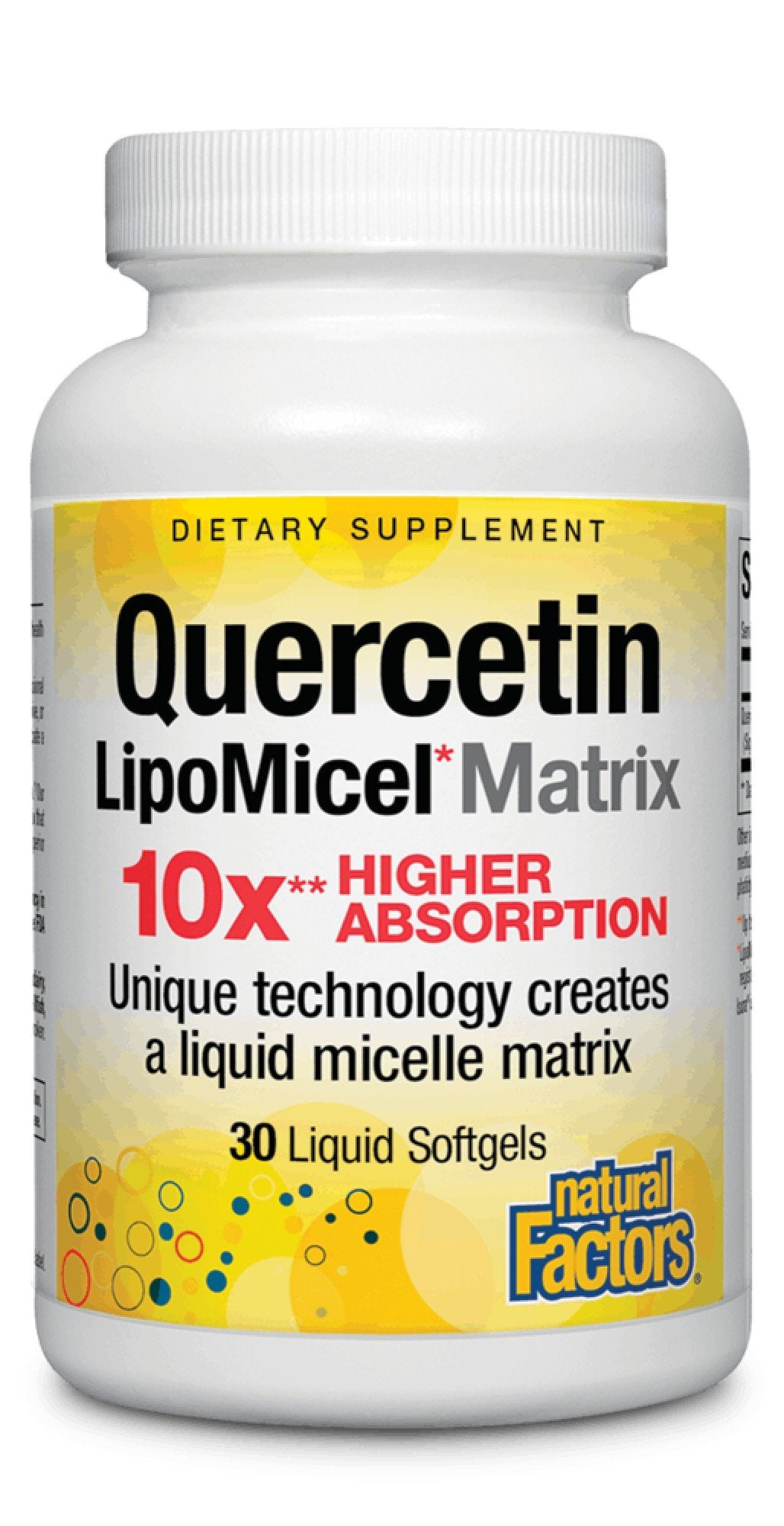 Natural Factors Quercetin LipoMicel Matrix 30 Liquid Softgel