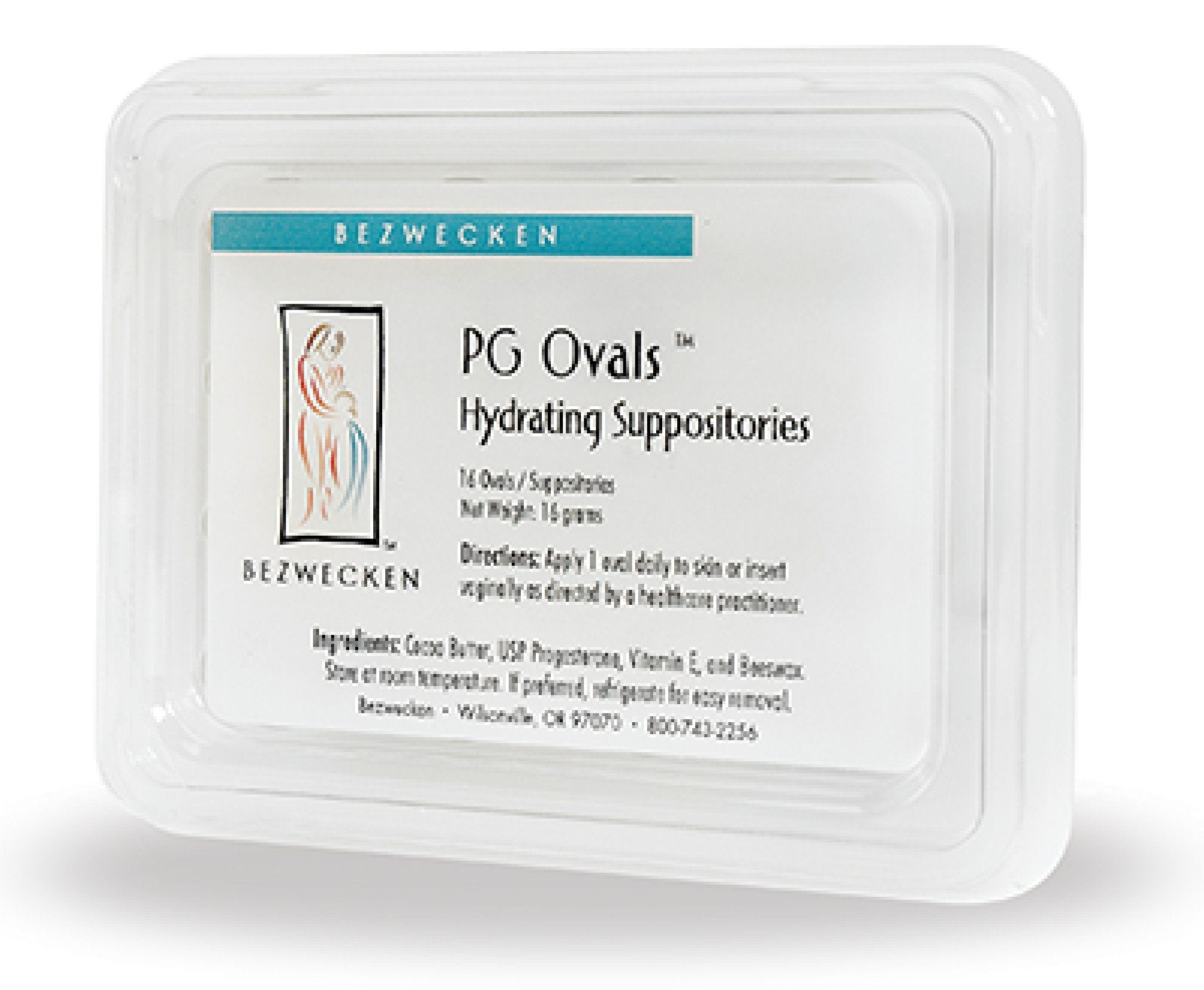 Bezwecken PG Ovals Hydrating Suppositories 16 Count Box