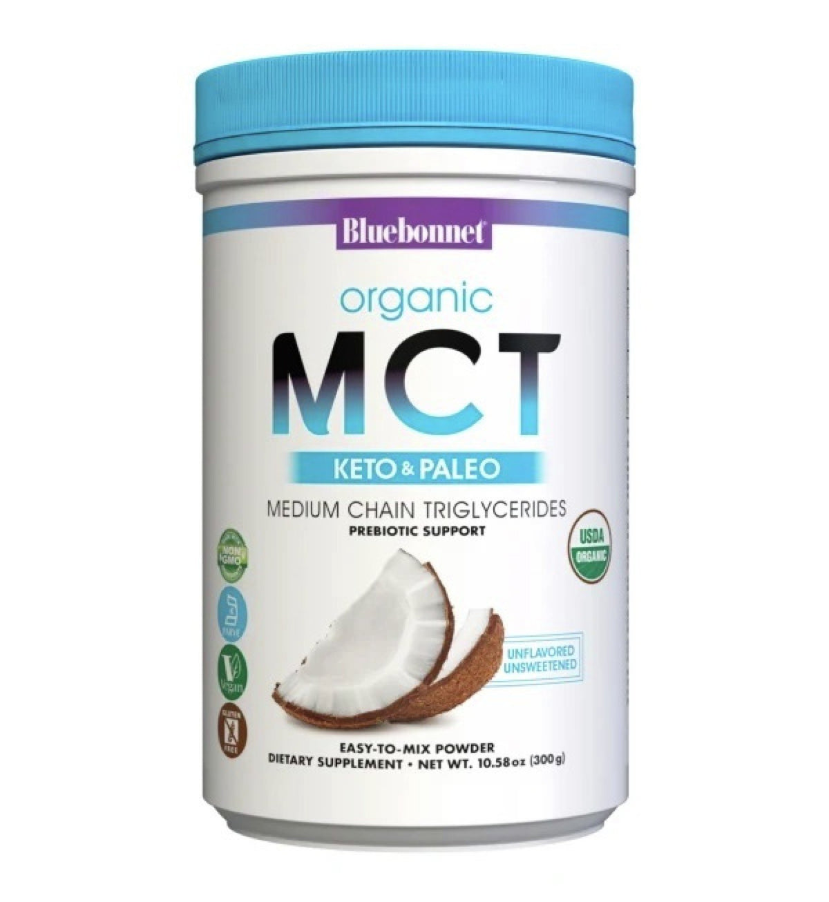 Bluebonnet Organic MCT Powder Unflavored 10.58 oz Powder