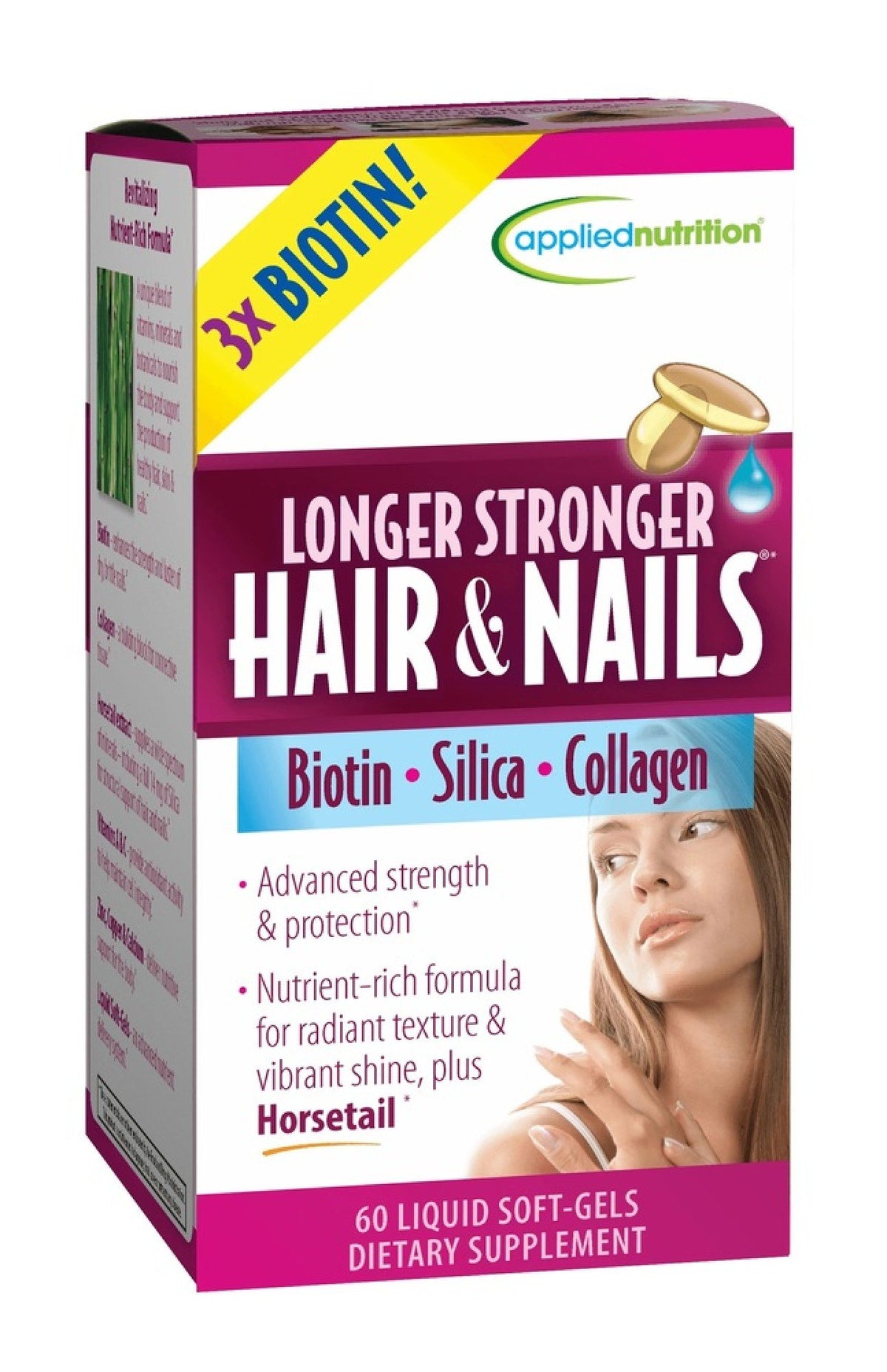 Applied Nutrition Longer Stronger Hair &amp; Nails 60 Softgel