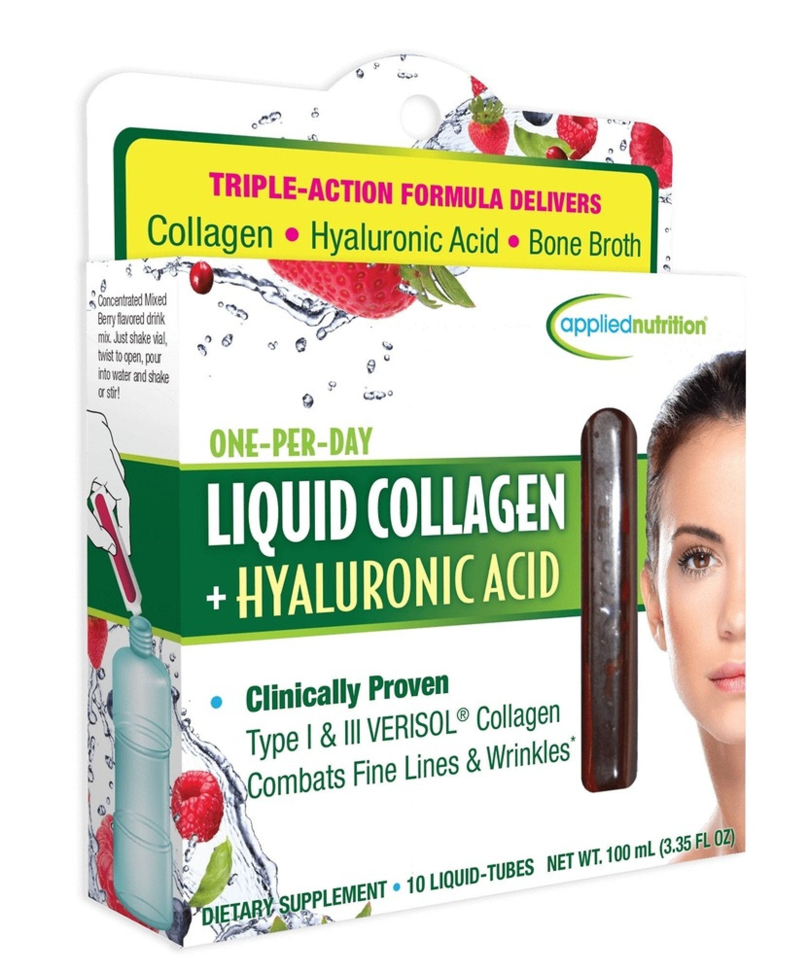 Applied Nutrition Liquid Collagen +Hyaluronic Acid 10 liquid tubes Box