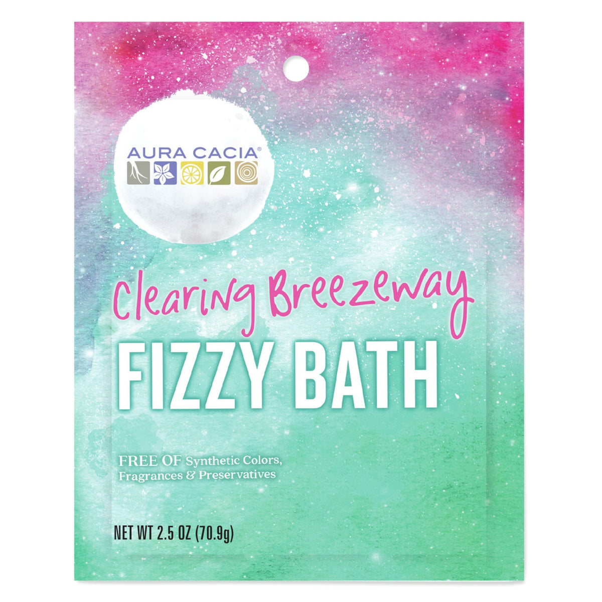 Aura Cacia Fizzy Bath Clearing Breezeway 2.5 oz Powder