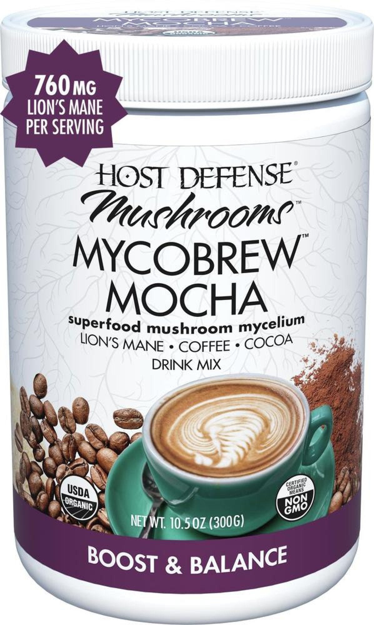 Fungi Perfecti/Host Defense Mycobrew Mocha Boost & Balance 10.5 oz (300G) Powder