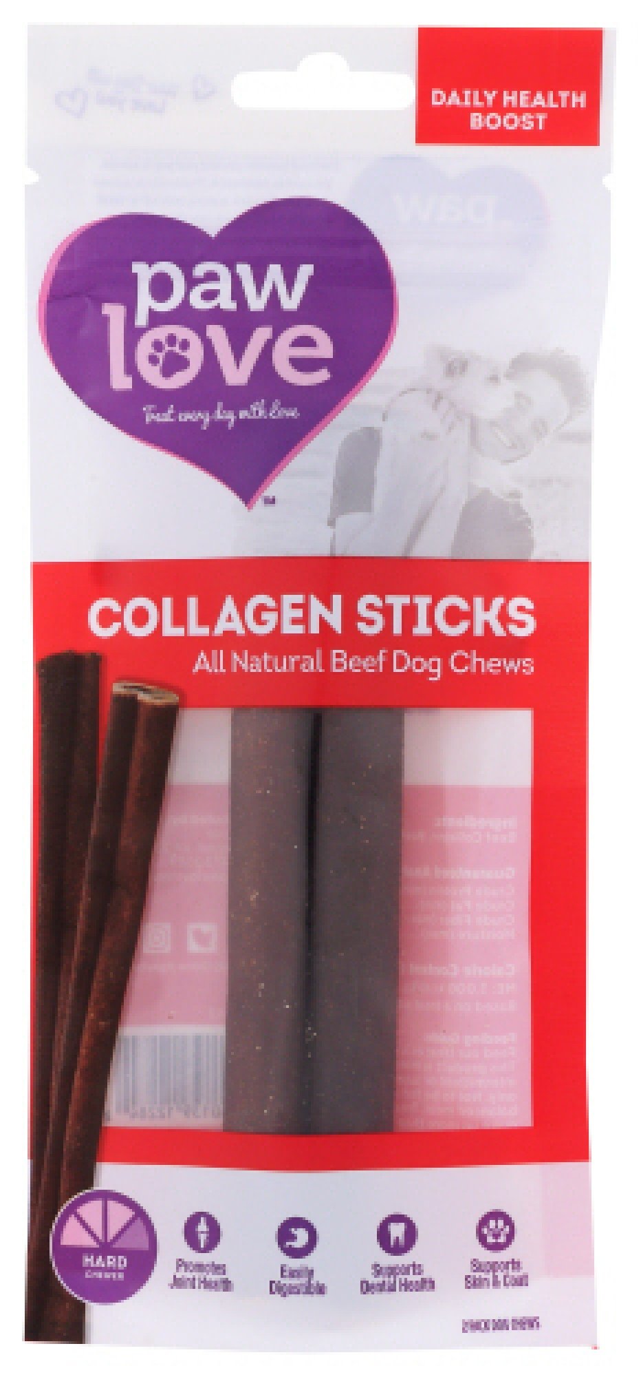 Paw Love Beef Collagen Sticks 2 Ct Bag