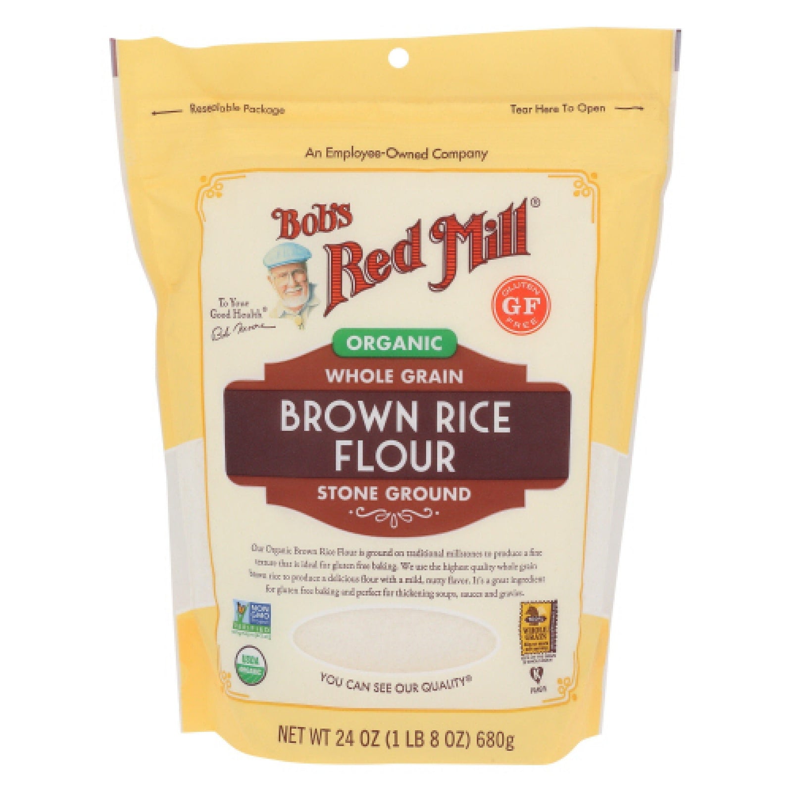 Bobs Red Mill Brown Rice Flour 24 oz Bag