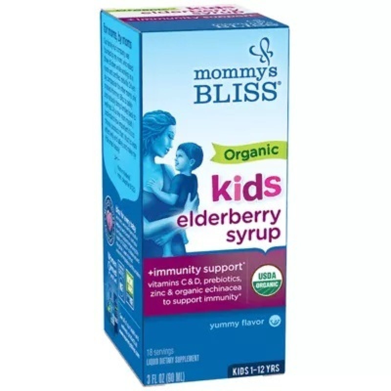 Mommy's Bliss Organic Elderberry Syrup + Immunity Boost 3 oz Liquid