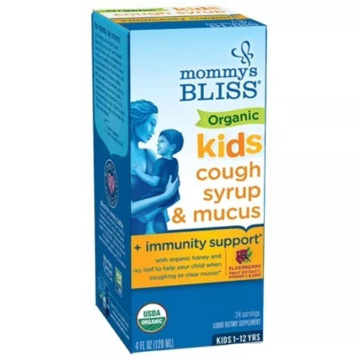 Mommy&#39;s Bliss Organic Kids Cough Syrup &amp; Mucus Relief + Immunity Boost Day Time 4 oz Liquid