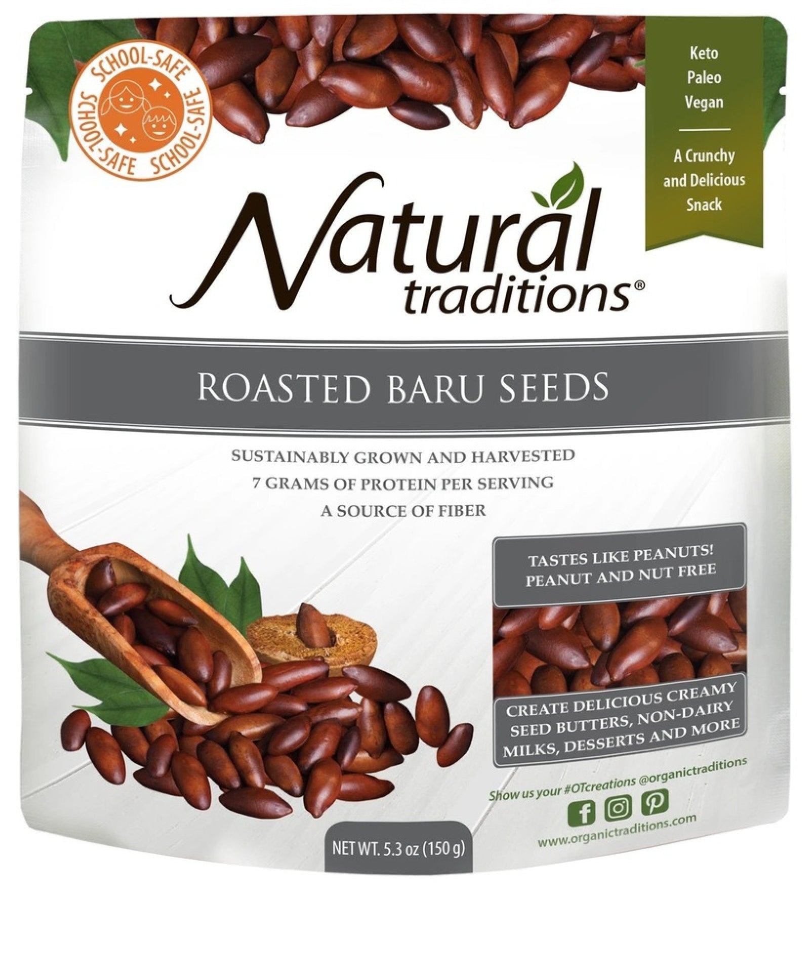 Organic Traditions Baru Seeds 5.3 oz Bag