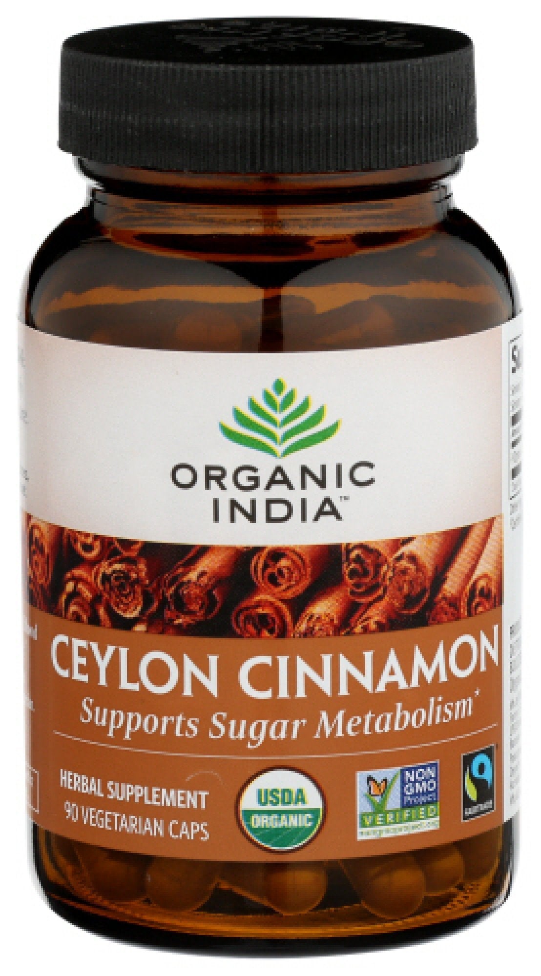 Organic India Ceylon Cinnamon 90 Capsule