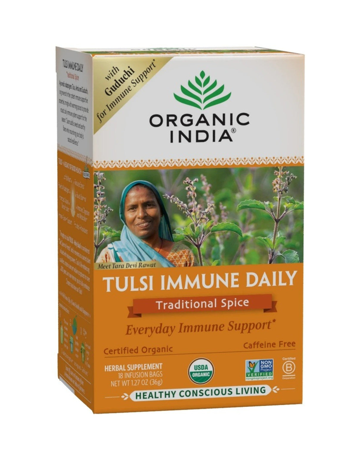 Organic India Tulsi Tea Immune Daily 18 bags Box