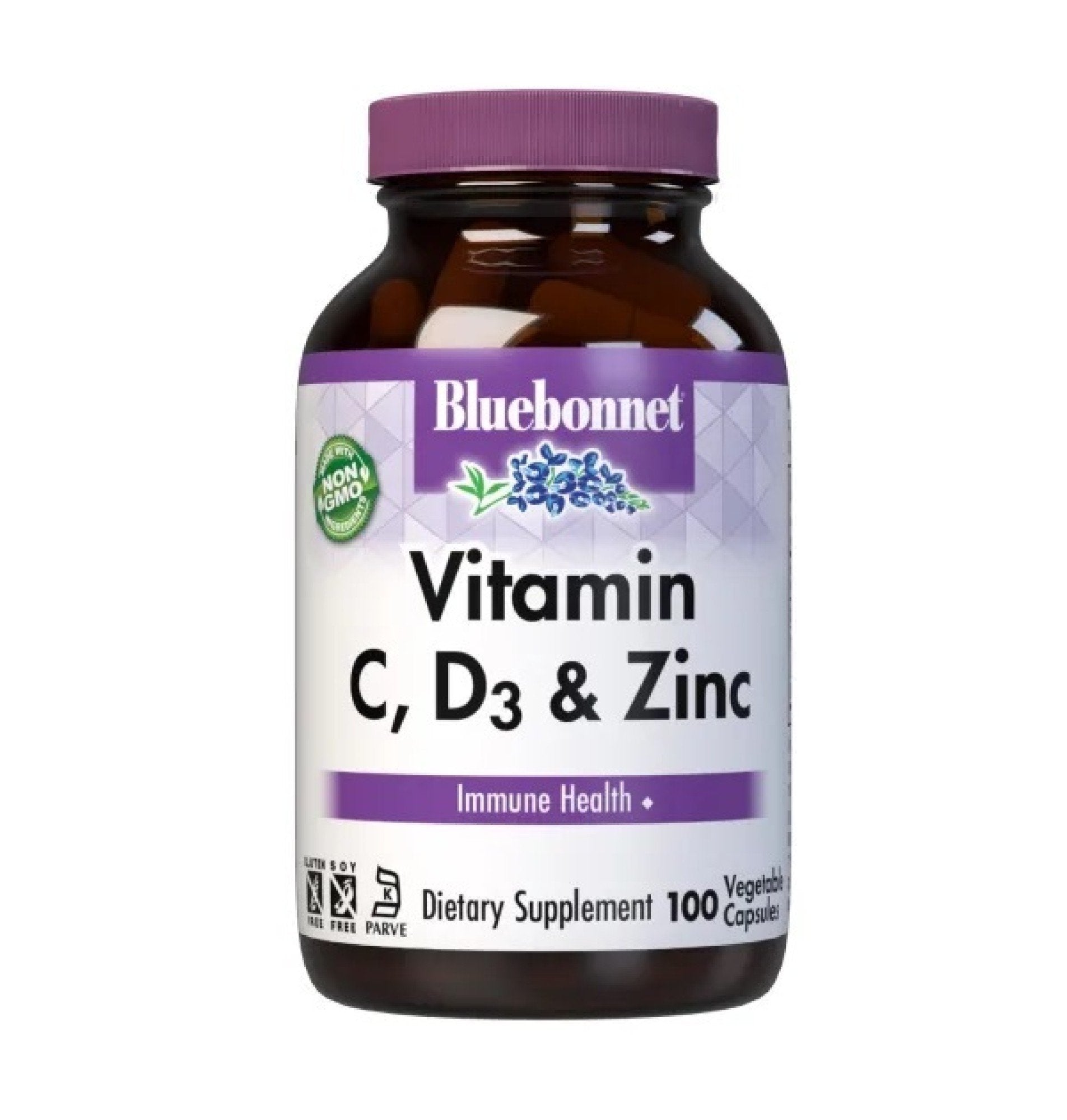 Bluebonnet Vitamin C,D3 & Zinc 100 VegCap