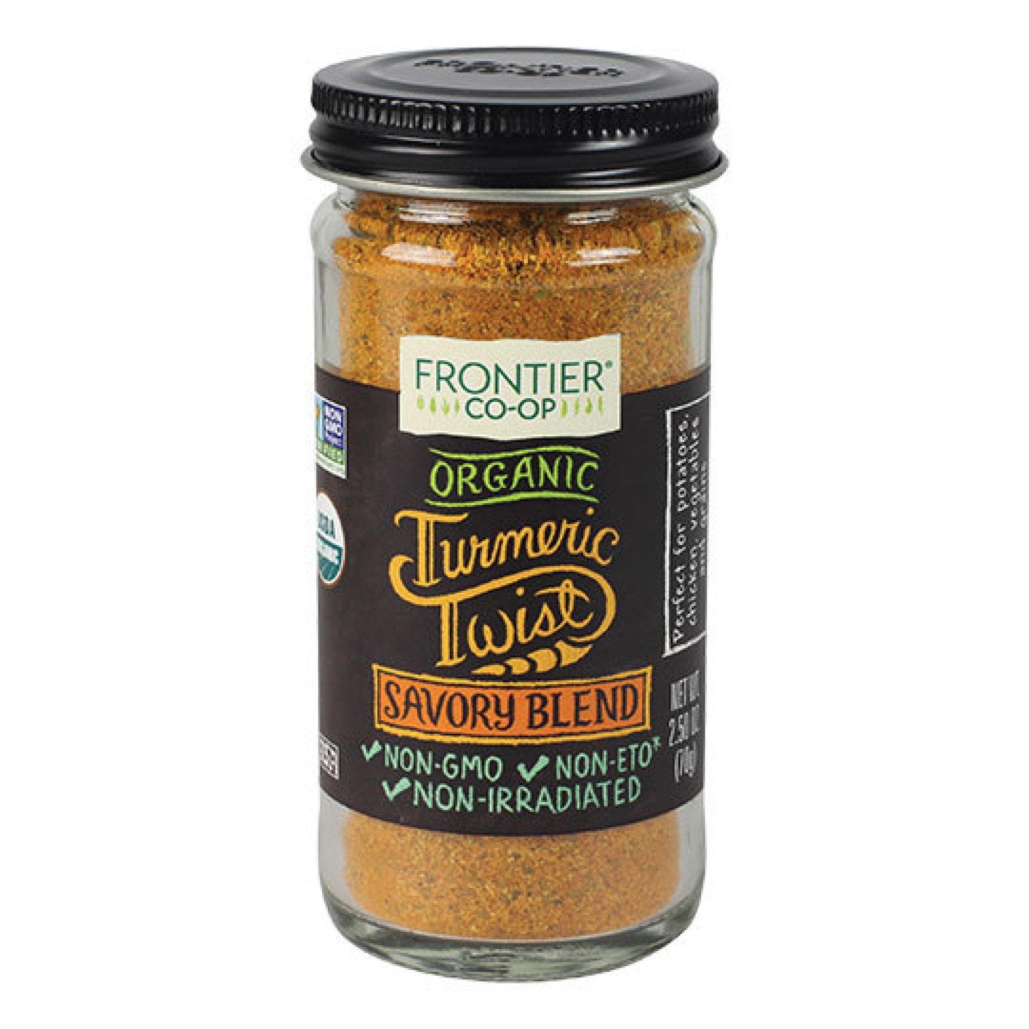 Frontier Natural Products Organic Turmeric Blend Savory 2.50 oz Glass Jar