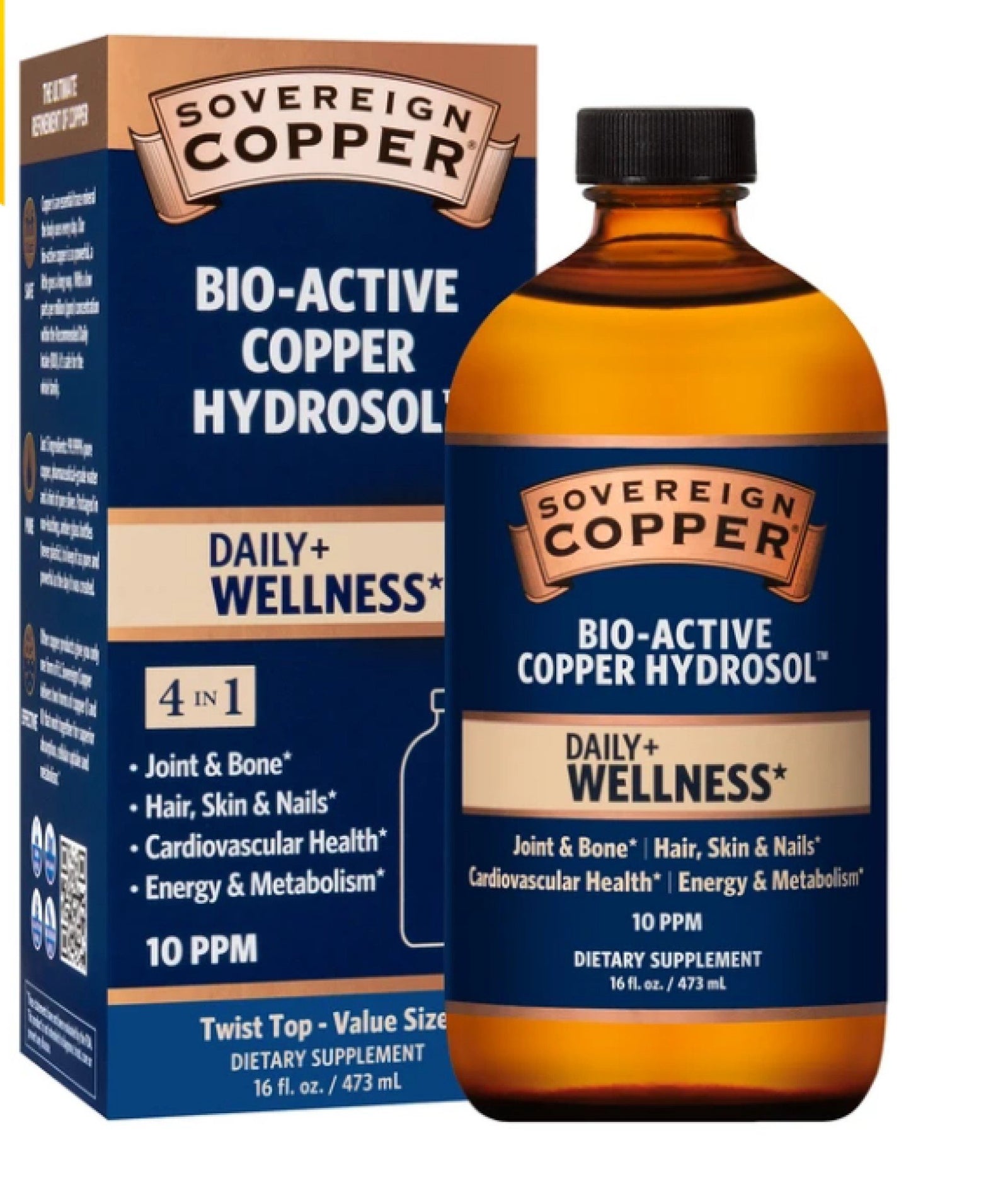 Sovereign Silver Natural Immunogenics Bio-Active Copper Hydrosol, 10 ppm 16 oz Liquid