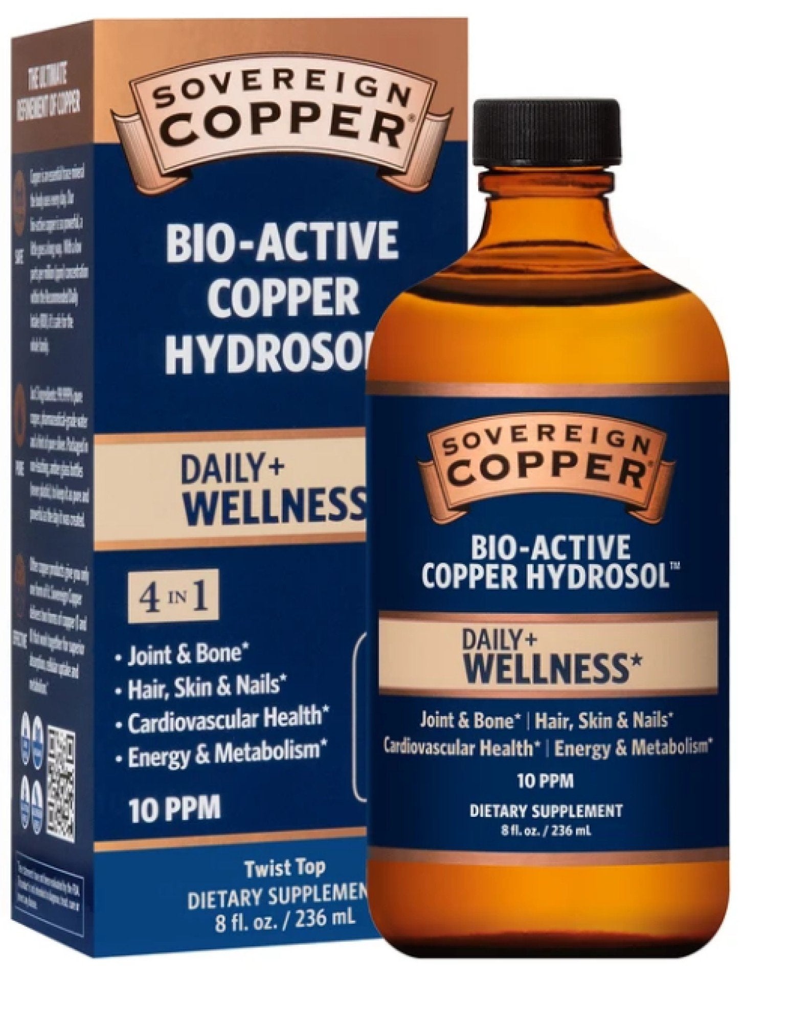 Sovereign Silver Natural Immunogenics Bio-Active Copper Hydrosol, 10 ppm 8 oz Liquid