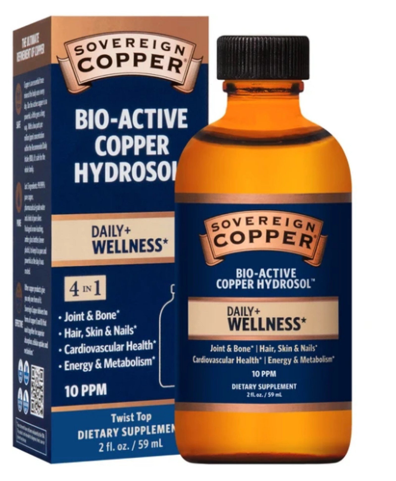 Sovereign Silver Natural Immunogenics Bio-Active Copper Hydrosol, 10 ppm 2 oz Liquid