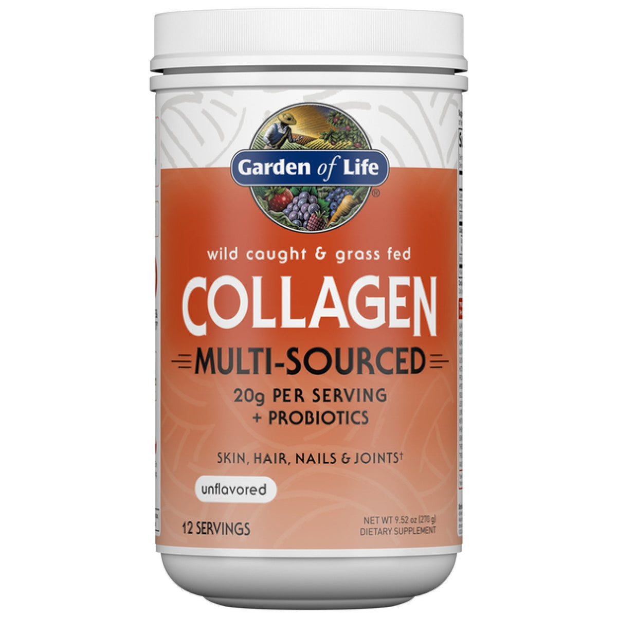 Garden of Life Collagen Multi-Sourced Unflavored 270 grams Powder