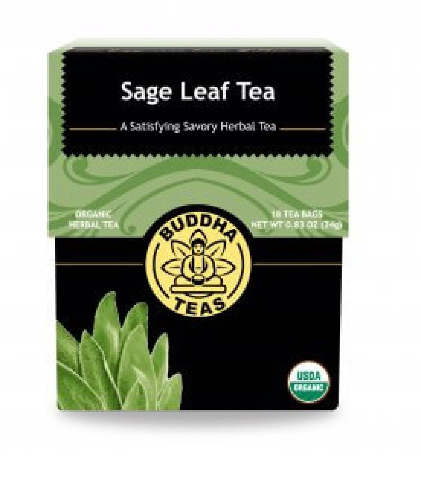 Buddha Teas Organic Sage Tea 18 Bag Box