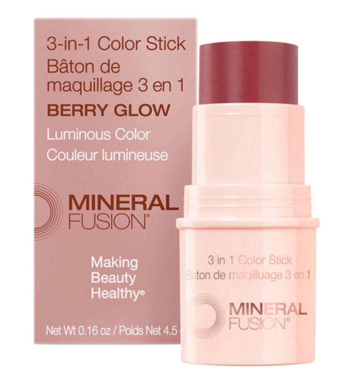 Mineral Fusion 3-In-1 Color Stick Berry Glow 0.18 oz Powder