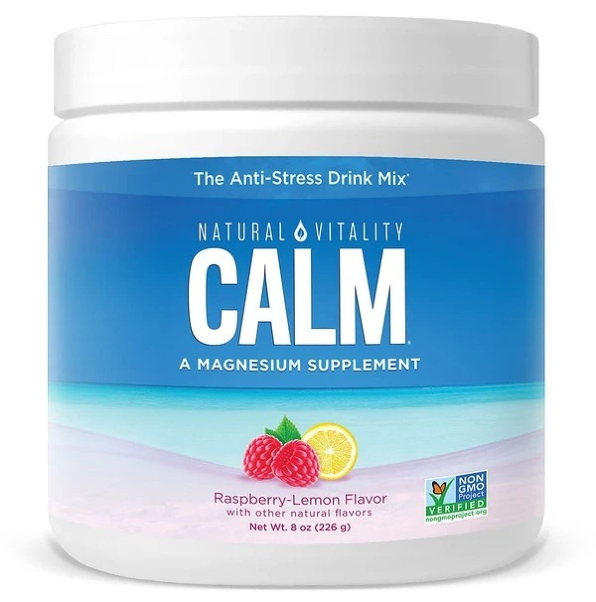 Natural Vitality Natural Calm Raspberry Lemon Lime 8 oz Powder