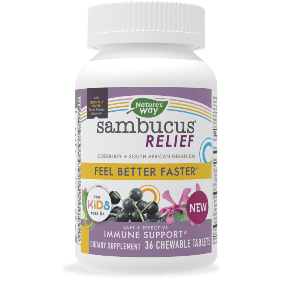 Nature&#39;s Way Sambucus Relief Kids 30 Chewable