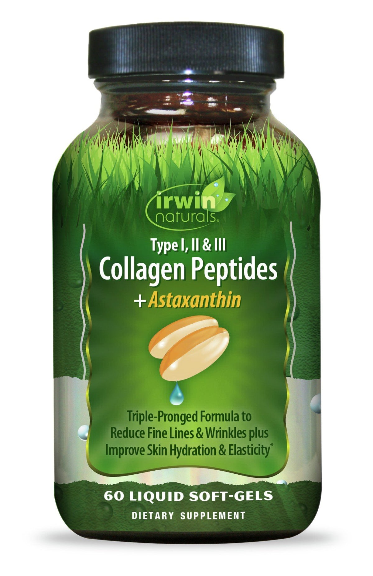 Irwin Naturals Type I, II &amp; III Collagen Peptides + Astaxanthin 60ct 60 Capsule